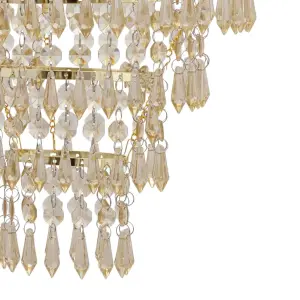 First Choice Lighting Set of 2 Gold Tiered Chandelier Style Light Shades