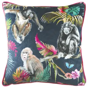 Evans Lichfield Jungle Monkey Monkey Feather Rich Cushion