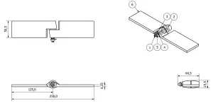 Left & Right Self Aligning Steel Butt Hinge Weld-On Heavy Duty 50x250mm (Pair)