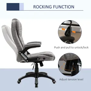 Vinsetto High Back Home Office Chair Swivel Microfibre Fabric Desk Chair, Grey