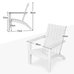 Costway Solid Acacia Wood Adirondack Chair Outdoor Patio Chair Lawn Chair