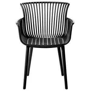 Set of 4 Garden Chairs PESARO Black