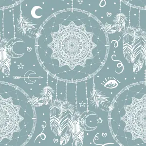 Bobbi Beck eco friendly Teal dreamcatcher Wallpaper