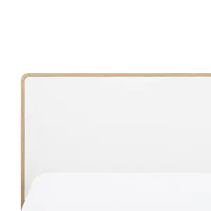 EU Double Size Bed Light Wood SERRIS