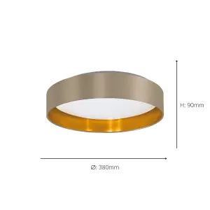 Eglo Maserlo 2 LED Cappuccino Fabric Ceiling Light