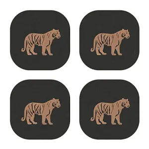 iStyle Luxe Tiger Set of 4 Velvet Backed Coasters