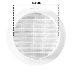 150mm round White Air Vent Grille/Duct Covers with Fly Screen/Anti-Insect Mesh,push fit