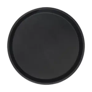 Round Non-Slip Serving Tray - 27.5m - Black