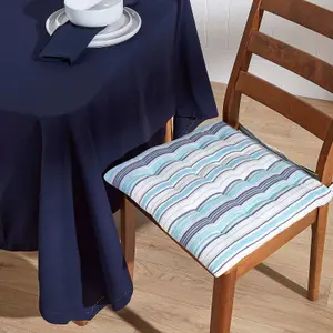 Homescapes Navy Blue Cotton Square Tablecloth 137 x 137 cm