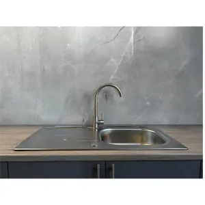 Liquida LSS100 1.0 Bowl Reversible Inset Stainless Steel Kitchen Sink With Waste