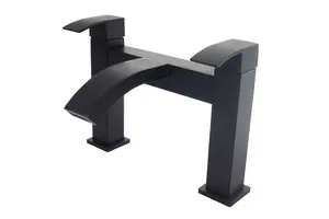 Bathroom Black Modern Waterfall Basin Mixer Bath Filler Tap