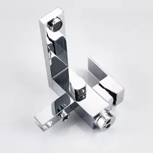 Straight Freestanding Silver Chrome Plated Bath Tap With Shower