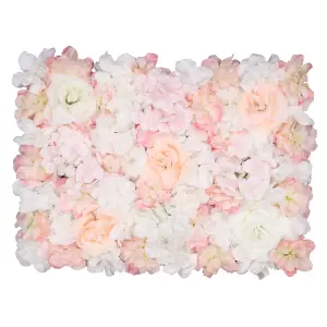 Artificial Flower Wall Backdrop Panel, 60cm x 40cm, Ivory Peach