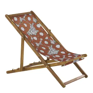 Sun Lounger Wood Light Brown ANZIO