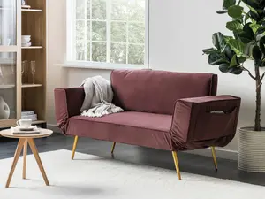 Beliani Glam Sofa Bed SAARELA Pink