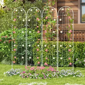 Costway 2 Pack 220 x 50cm Garden Trellis Rustproof Metal Fencing Barrier Plant Support