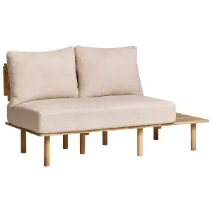 2 Seater Boucle Sofa with Table Beige SALO