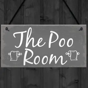 Red Ocean The Poo Room Shabby Chic Bathroom Toilet Loo Plaque Funny Novelty Decor Door Sign