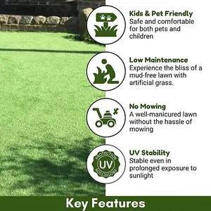 Landscape 45mm Outdoor Artificial Grass, Pet-Friendly Fake Grass, Premium Outdoor Artificial Grasss-1m(3'3") X 4m(13'1")-4m²