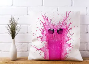 Pink Splashart Glass Cushions 45cm x 45cm