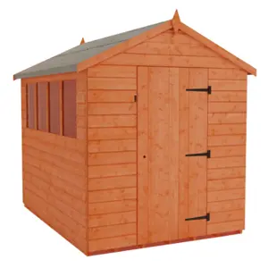 12x6 (3.66m x 1.82m) Wooden Tongue & Groove APEX Shed With 6 Windows & Single Door (12mm T&G Floor & Roof) (12ft x 6ft) (12x6)