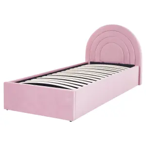 Velvet EU Single Size Ottoman Bed Pink ANET