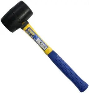 New Hammer Mallet Rubber Grip Handle Diy Fibre Shaft Heavy Duty Strong Lightweight