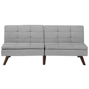 Beliani Retro Sofa Bed RONNE Light Grey