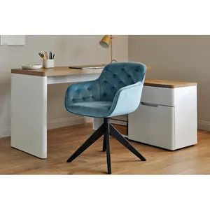 Kensington Upholstered Dining Chair Light Blue Velvet