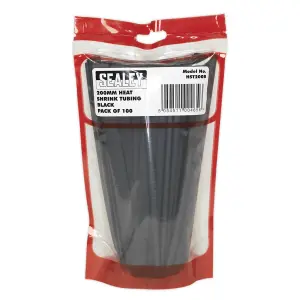 Sealey Heat Shrink Tubing Black 200mm 100pc HST200B