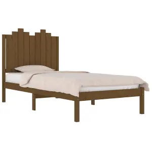 Berkfield Bed Frame Honey Brown Solid Wood Pine 100x200 cm