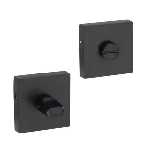 1 Pair Modern Lima Design Matt Black Premium Bathroom Door Handles Square Rose Dead Bolt Ball Latch Hinges Thumbturn