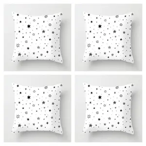 Kearna Black/White Throw Pillow Cover (Set of 4) Star Twinckle