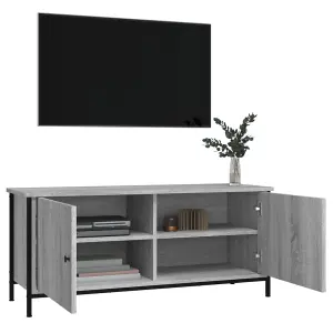 Berkfield TV Cabinet with Doors Grey Sonoma 102x35x45 cm Engineered Wood