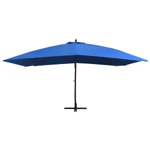 Berkfield Hanging Parasol with Wooden Pole 400x300 cm Blue