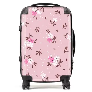 Pretty Pink Flower Pattern Suitcase - Cabin