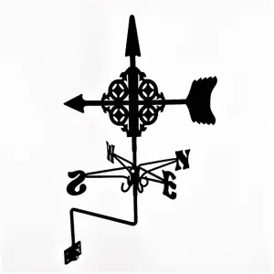 Traditional Weathervane Arrow - Steel - L39 x W41 x H83 cm - Black