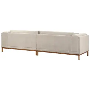 4 Seater Fabric Sofa Taupe VENG