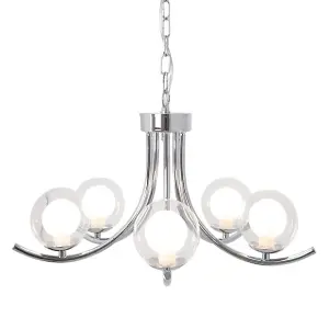 Jimena 5 Light Polished Chrome Pendant Chandelier