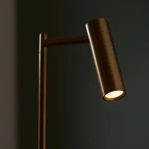 Luminosa Dedicated LED Reader Task Floor Lamp Warm Brass