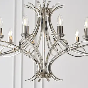 Luminosa Penn 12 Light Chandelier Polished Nickel Plate Finish, E14