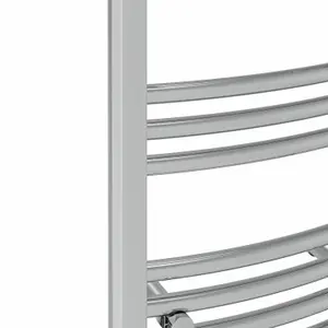 Rinse Bathrooms Electric Heated Towel Rail Curved Chrome Bathroom Towel Radiator 600x400mm - 200W