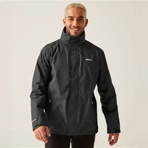 Regatta Waterproof Men's Dark Grey And Black Breathable Matt Jacket, Size: M