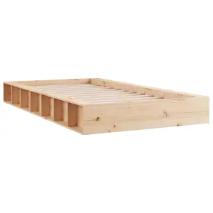 Berkfield Bed Frame 75x190 cm Small Single Solid Wood