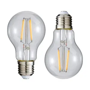 Litecraft E27 6W Pack of 2 Natural White Vintage Filament LED Light Bulb