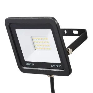 Litecraft 2 Pack Stanley Slimline Black 30 Watt LED IP65 Outdoor Wall Flood Light