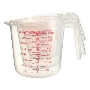 Essentials by Premier Guluna Set of Three Clear Plastic Measuring Jugs