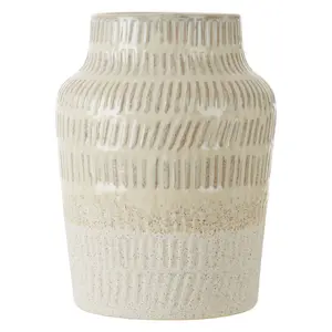 Interiors by Premier Modern Ceramic Vase For Home Decor, Embossed Design Flower Vase for Contemporary Spaces, Modern Small Vase