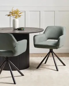 Set of 2 Chairs LOURES Dark Green