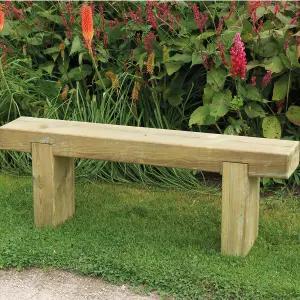 Forest Garden Sleeper Natural timber Wooden Non-foldable Bench 120cm(W) 44.7cm(H)